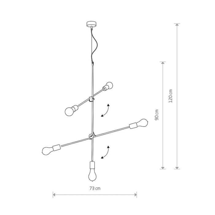 Люстра Nowodvorski 6270 Sticks E27 5x60W IP20 Bl